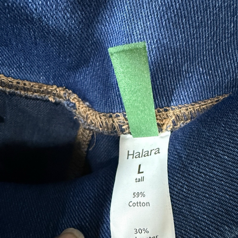 Halara Denim Wide Leg Womens L Tall Blue Medium Wash High Rise Stretch NWT - Picture 3 of 7